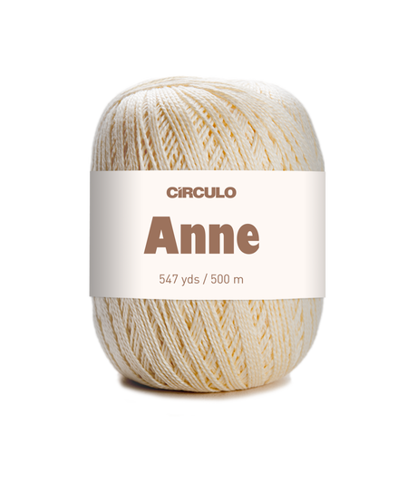 Circulo ANNE - 100% mercerized Cotton Yarn, 500m / 147g - Ball of yarn with 'Circulo Anne' label on a white background