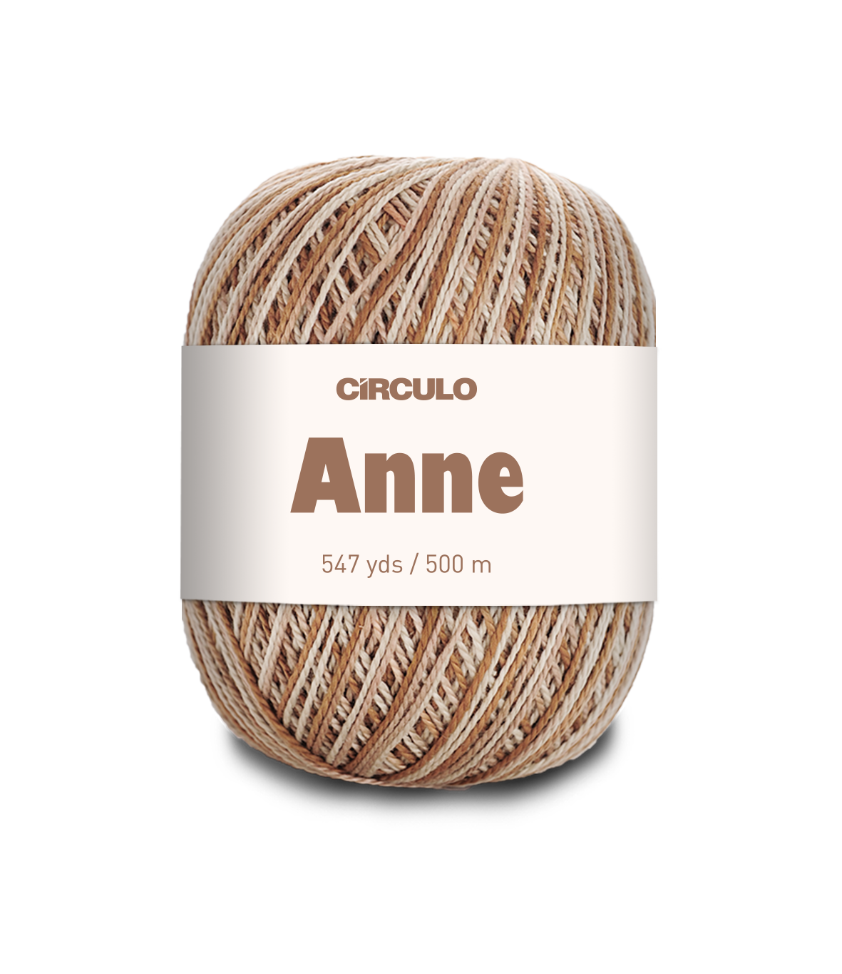 Circulo ANNE - 100% mercerized Cotton Yarn, 500m / 147g - Ball of yarn with 'Circulo Anne' label on a white background