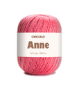 Circulo ANNE - 100% mercerized Cotton Yarn, 500m / 147g - Pink ball of yarn with 'Circulo Anne' label on a white background