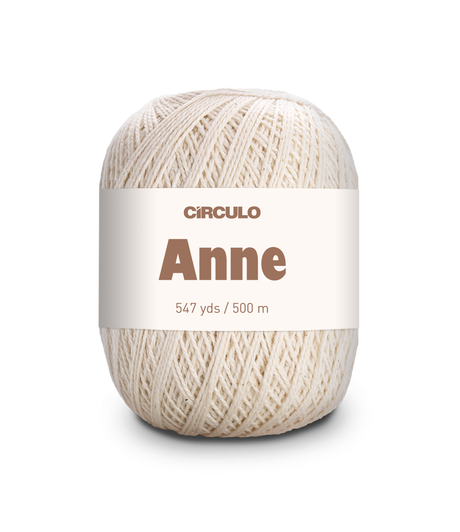 Circulo ANNE - 100% mercerized Cotton Yarn, 500m / 147g - Ball of yarn with 'Circulo Anne' label on a white background