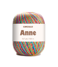Circulo ANNE - 100% mercerized Cotton Yarn, 500m / 147g - Multicolored ball of yarn with 'Circulo Anne' label on a white background