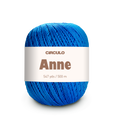 Circulo ANNE - 100% mercerized Cotton Yarn, 500m / 147g - Blue ball of yarn with 'Circulo Anne' label on a white background
