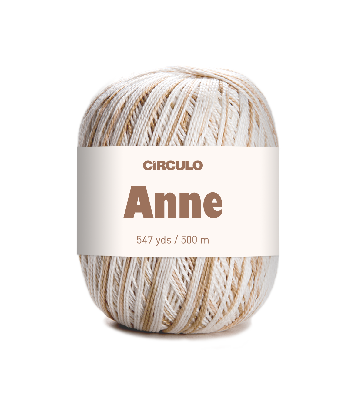 Circulo ANNE - 100% mercerized Cotton Yarn, 500m / 147g - Ball of yarn with 'Circulo Anne' label on a white background