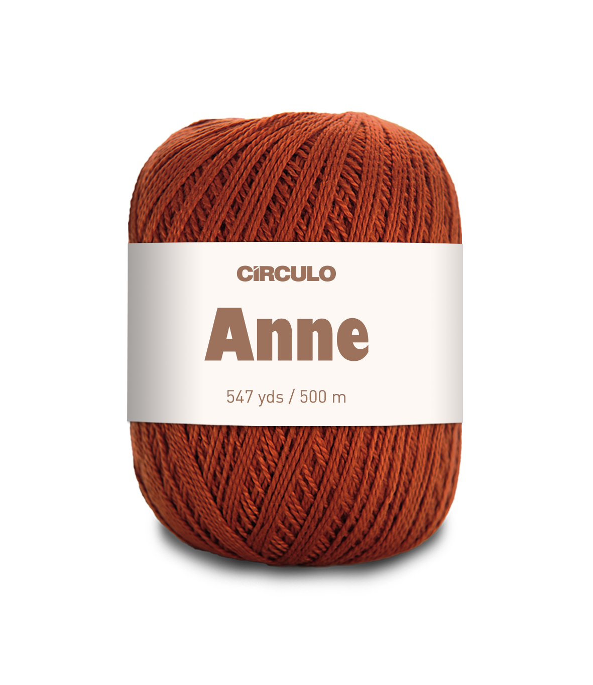 Circulo ANNE - 100% mercerized Cotton Yarn, 500m / 147g - Ball of yarn with 'Circulo Anne' label on a white background