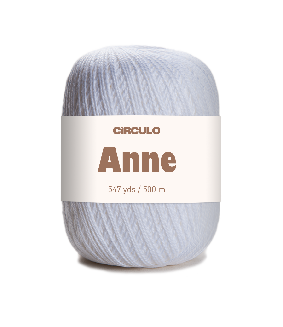 Circulo ANNE - 100% mercerized Cotton Yarn, 500m / 147g - Ball of yarn with 'Circulo Anne' label on a white background