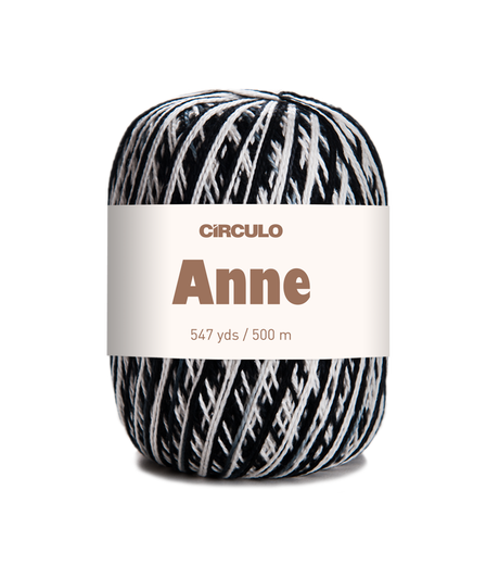 Circulo ANNE - 100% mercerized Cotton Yarn, 500m / 147g - Ball of yarn with 'Circulo Anne' label on a white background