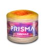 Circulo Prisma gradient cotton acrylic yarn cake, 600 m / 150 g, multicolor yarn with long color transitions for crochet and knitting projects.