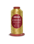 Circulo Cordone 100% Polyamide Crochet Yarn, 450 m / 100 g - Gold spool of thread with a red label on a white background