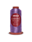 Circulo Cordone 100% Polyamide Crochet Yarn, 450 m / 100 g - Spool of purple thread with 'Circulo' branding on a white background
