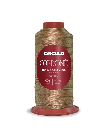 Circulo Cordone 100% Polyamide Crochet Yarn, 450 m / 100 g - Spool of Circulo Cordoné thread on a white background
