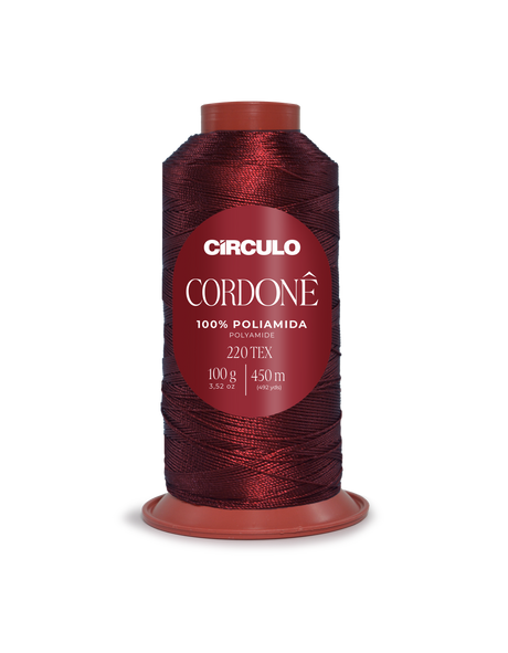 Circulo Cordone 100% Polyamide Crochet Yarn, 450 m / 100 g - Circulo Cordoné spool of thread on a white background