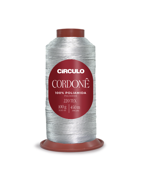 Circulo Cordone 100% Polyamide Crochet Yarn, 450 m / 100 g - Spool of Circulo Cordoné thread on a white background
