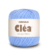 Circulo Clea 100% Cotton Yarn for Crochet and Knitting, 500m/75 gr - Leo Hobby -  Blue yarn ball with 'Circulo Clea' label on a white background