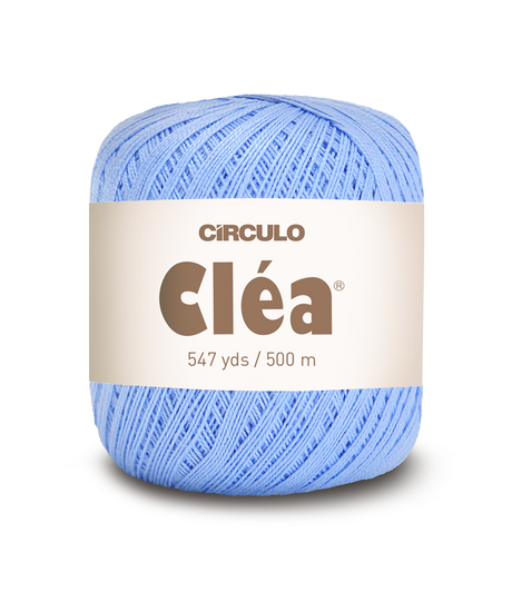 Circulo Clea 100% Cotton Yarn for Crochet and Knitting, 500m/75 gr - Leo Hobby -  Blue yarn ball with 'Circulo Clea' label on a white background