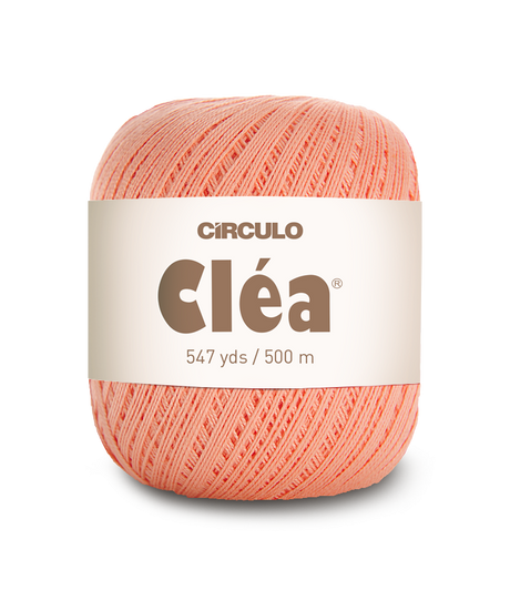 Circulo Clea 100% Cotton Yarn for Crochet and Knitting, 500m/75 gr - Leo Hobby -  Ball of pink yarn with 'Circulo Clea' label on a white background