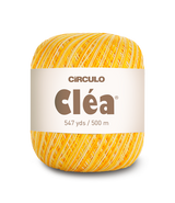 Circulo Clea 100% Cotton Yarn for Crochet and Knitting, 500m/75 gr - Leo Hobby - Yellow skein of yarn with 'Circulo Clea' label on a white background