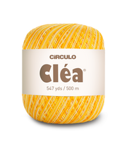 Circulo Clea 100% Cotton Yarn for Crochet and Knitting, 500m/75 gr - Leo Hobby - Yellow skein of yarn with 'Circulo Clea' label on a white background