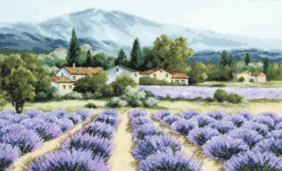 Cross Stitch Kit “Mountain Lavender” M-416 | Momentos Magicos