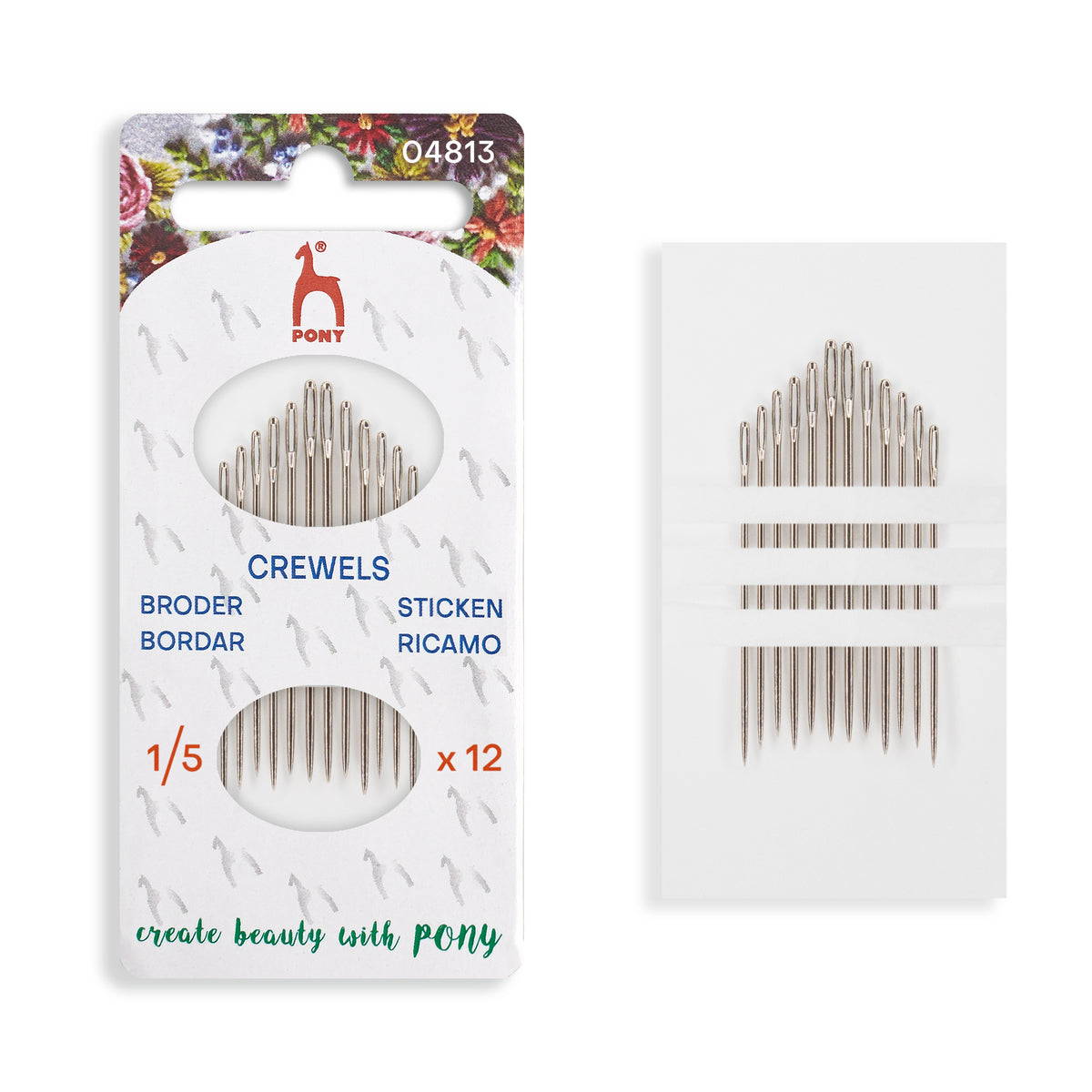 Pony Crewels Needles, Plain Eye, No. 1/5 – 12 pcs