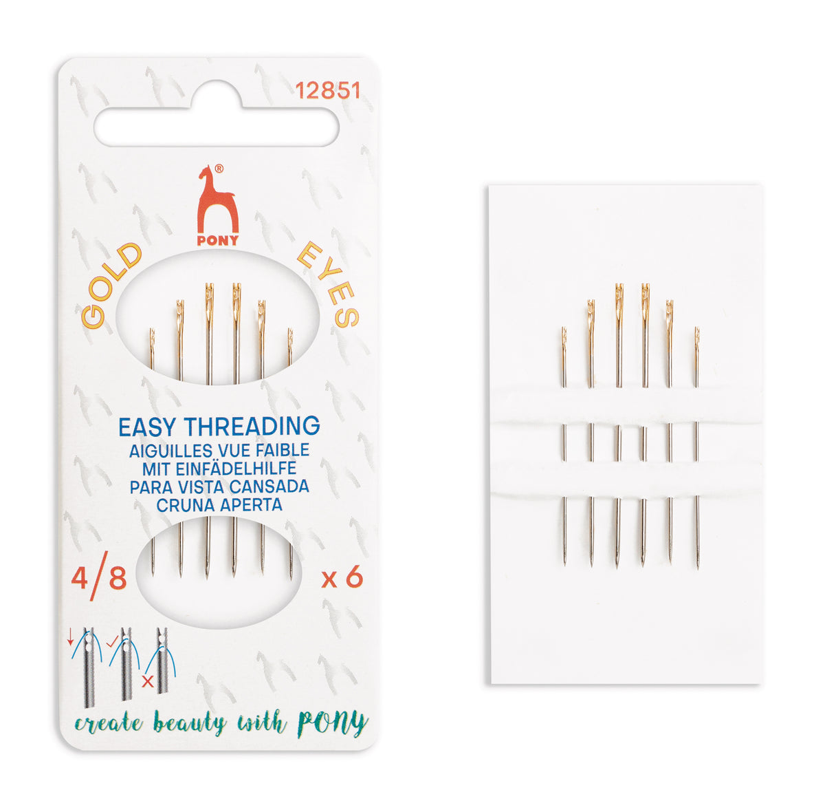 Pony Easy Threading Needles – Golden Eye, No. 4/8