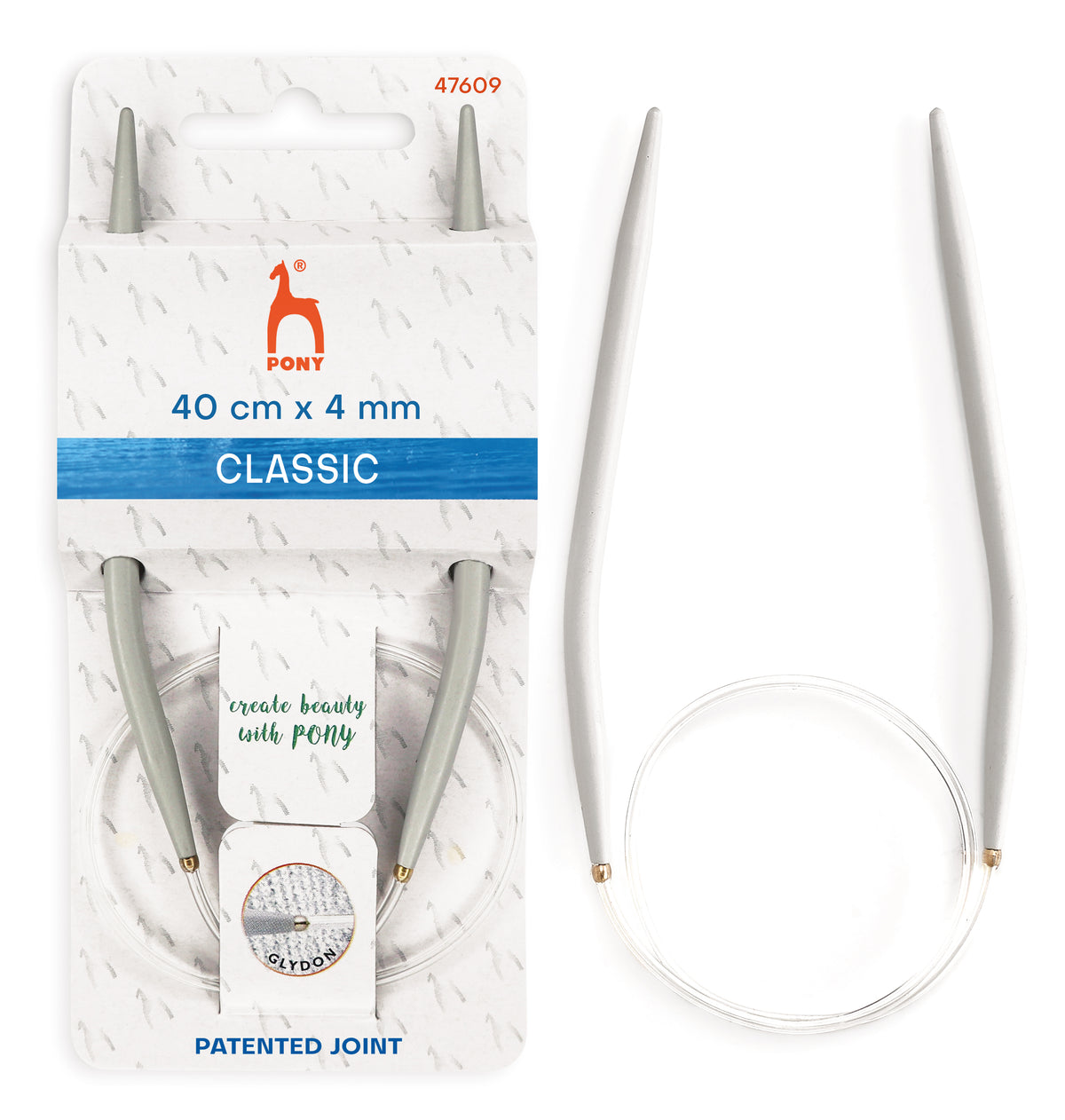 Pony Classic Fixed Circular Knitting Needles – 40, 60, 80 & 100 cm, 40 cm, 4.00 mm