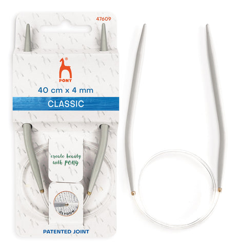 Pony Classic Fixed Circular Knitting Needles – 40, 60, 80 & 100 cm, 40 cm, 4.00 mm