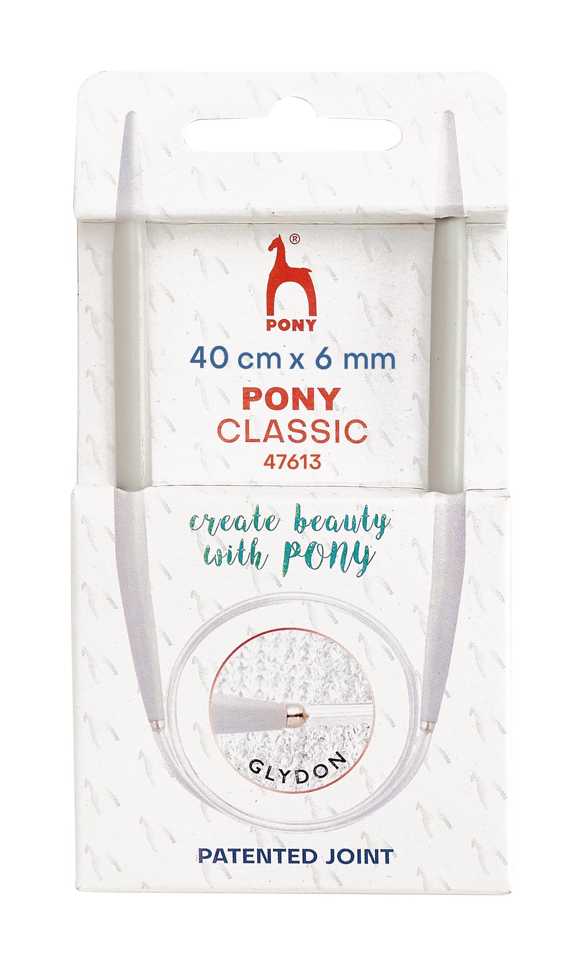 Pony Classic Fixed Circular Knitting Needles – 40, 60, 80 & 100 cm, 40 cm, 6.00 mm