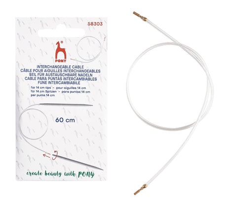 Pony Cables for Interchangeable Knitting Needles, 14 cm tips, 60 cm