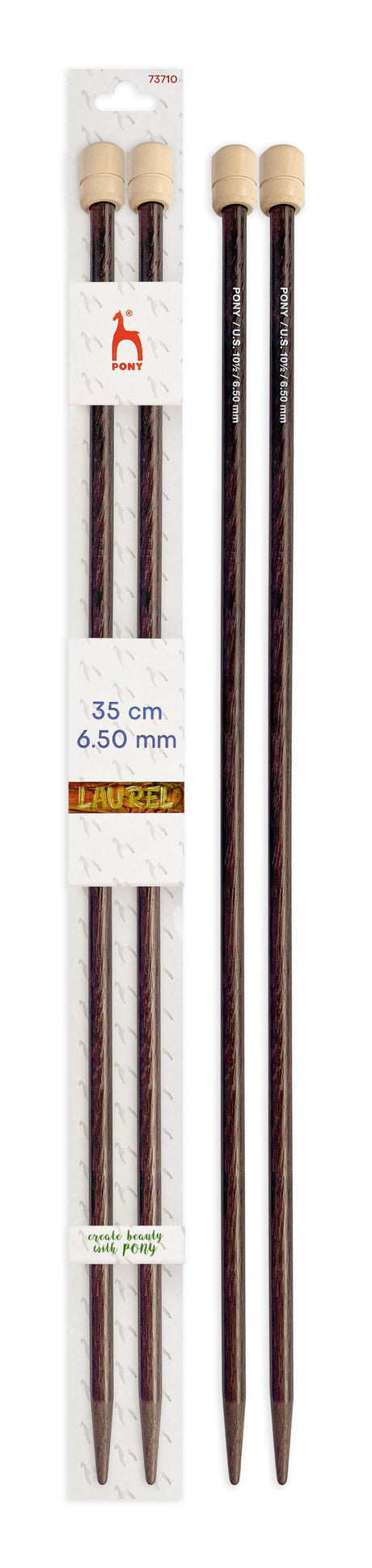 Pony Laurel Single Pointed Knitting Needles – 35 cm, 6.50 mm