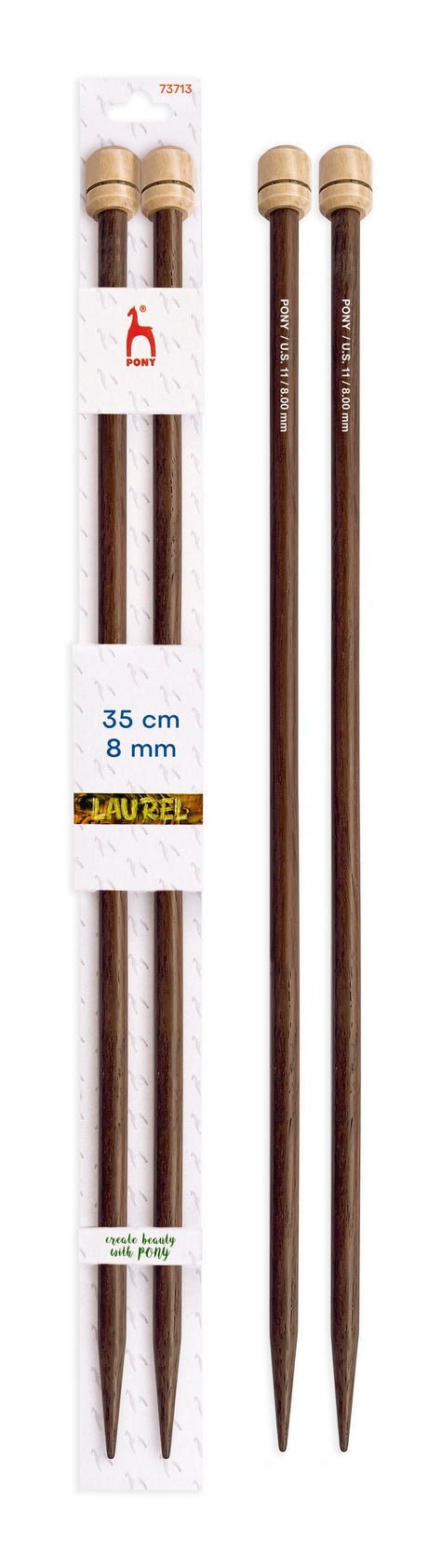 Pony Laurel Single Pointed Knitting Needles – 35 cm, 8.00 mm