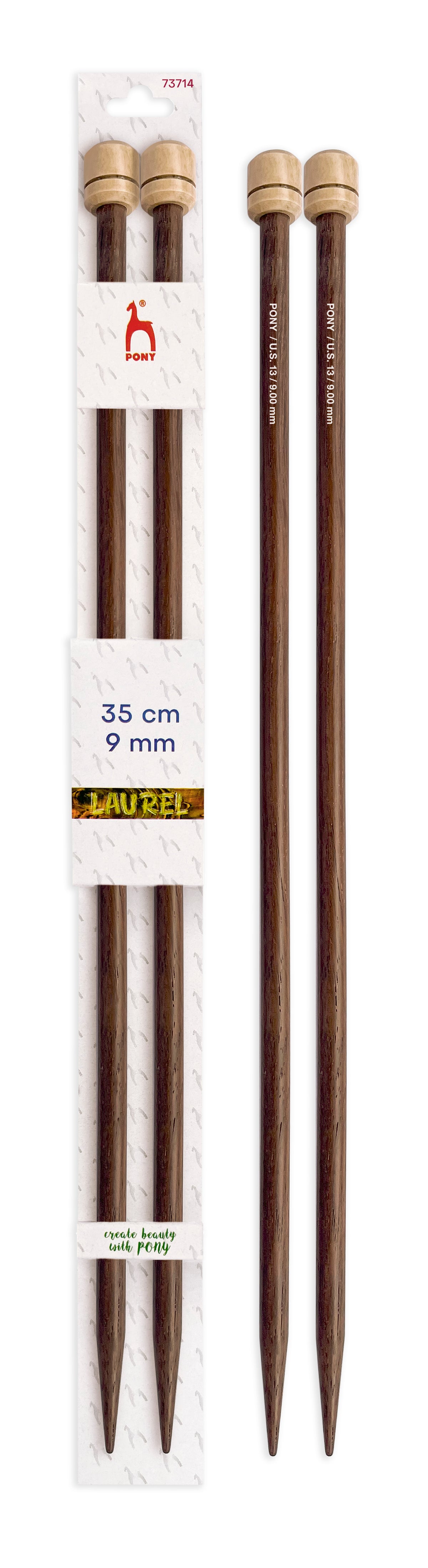 Pony Laurel Single Pointed Knitting Needles – 35 cm, 9.00 mm