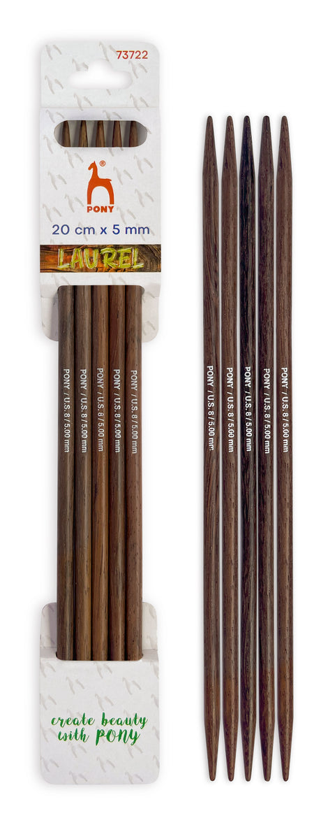 Pony Laurel Double Pointed Knitting Needles – 20 cm, 5.00 mm