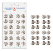 Pony Snap Fasteners, Nickel, No. 7 – 15 mm / 24 pcs