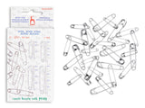 Pack of 144 steel safety pins in size 0-3/27 - 44 mm, shown next to the retail packaging on a white background. The pins are made of silver-colored steel and are arranged loosely on the right side.