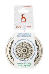 Pony retractable tape measure black, 14 mm x 200 cm