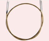 addiClick Basic Cord 60–100 cm | Interchangeable Cable 659-7 - Gold brass cable with metal ends on a pink background