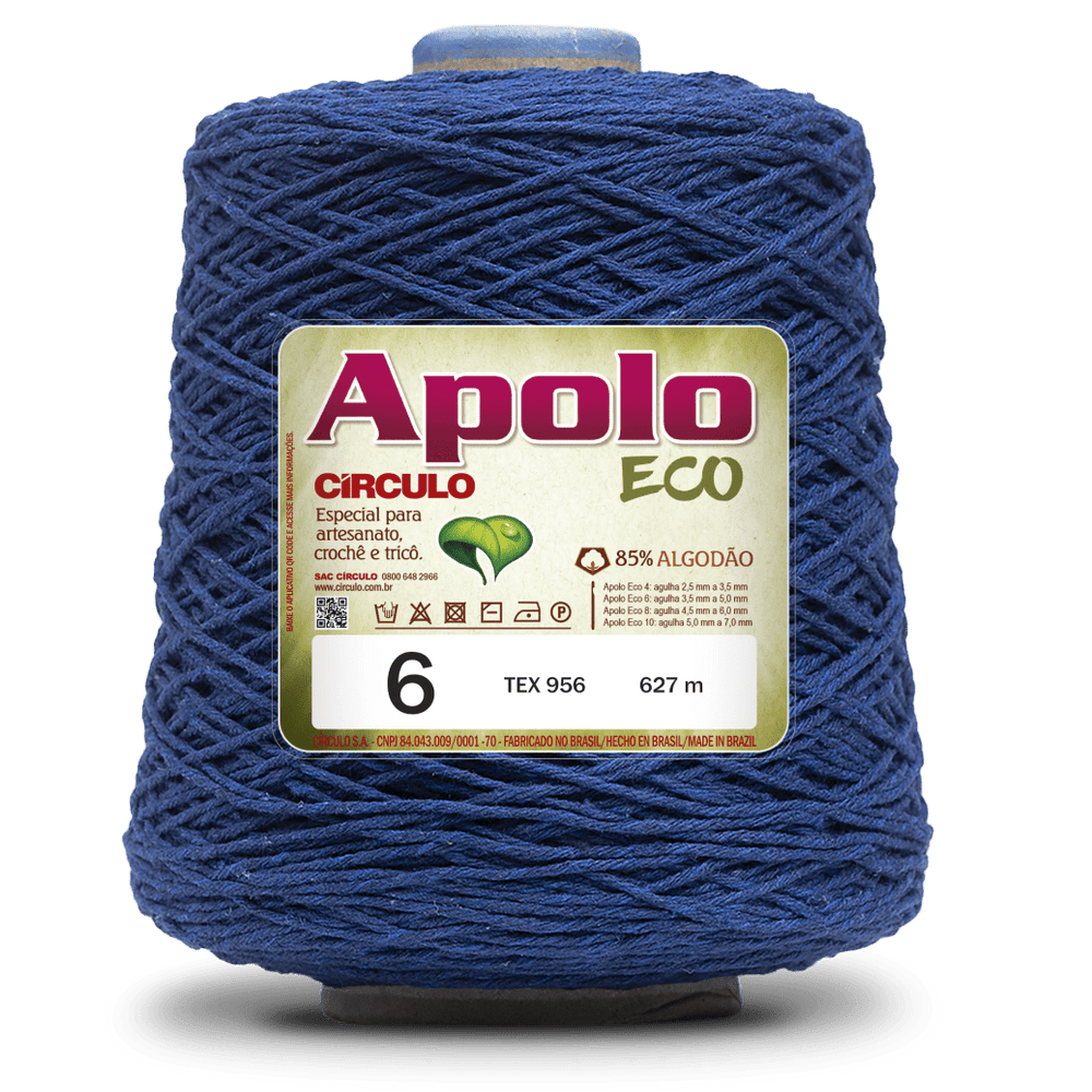 Apolo Eco 4/6 Cotton Cord Yarn – Ideal for Crochet Bags & Home Decor (600g) - Leo Hobby