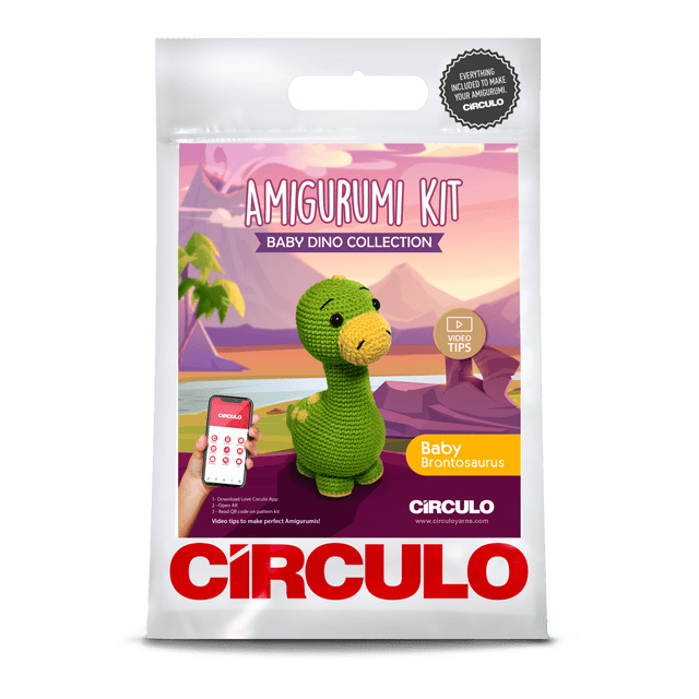 Circulo Amigurumi Kit Baby Dinos Collection - Crochet Kit - Brontosaurus - Leo Hobby