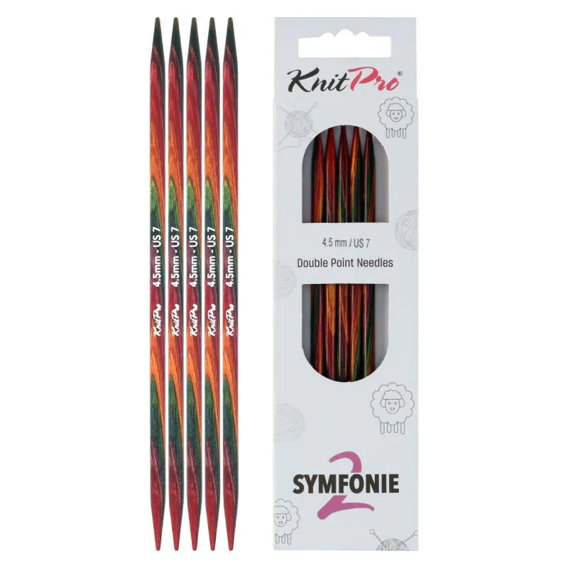KnitPro Symfonie 2 double pointed knitting needles, 4.50 mm