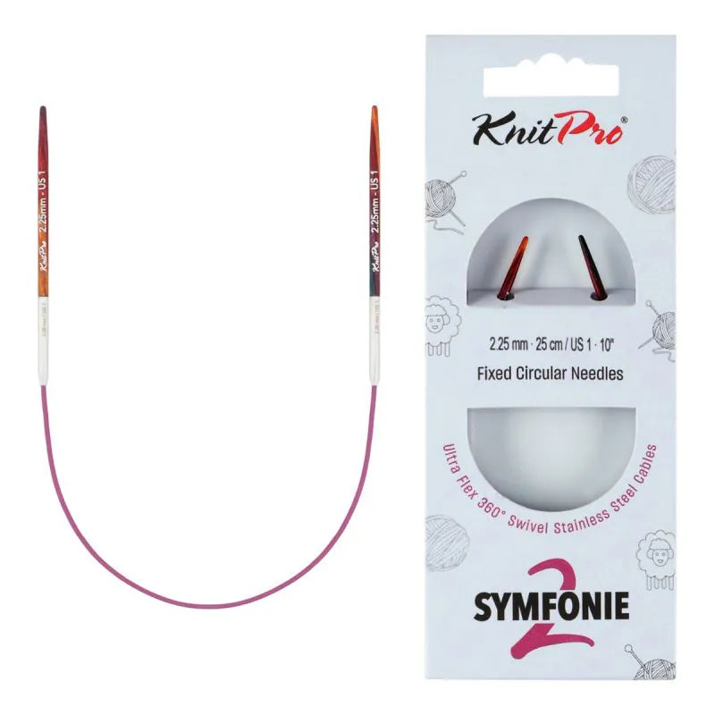 KnitPro Symfonie 2 fixed circular knitting needles, 25 cm, 2.25 mm