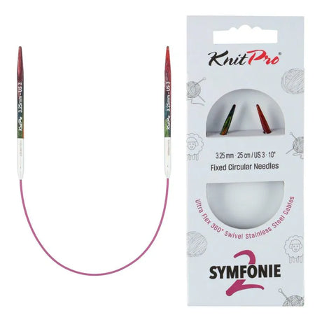 KnitPro Symfonie 2 fixed circular knitting needles, 25 cm, 3.25 mm