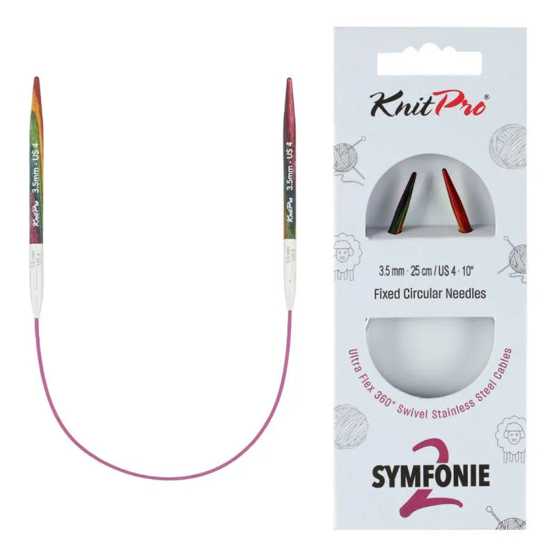 KnitPro Symfonie 2 fixed circular knitting needles, 25 cm, 3.50 mm
