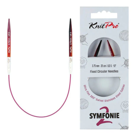 KnitPro Symfonie 2 fixed circular knitting needles, 25 cm, 3.75 mm
