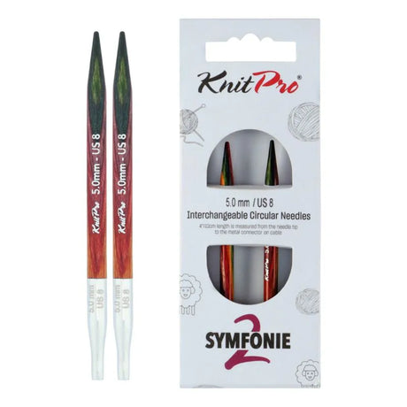 KnitPro Symfonie 2 interchangeable circular knitting needle tips, 5.00 mm