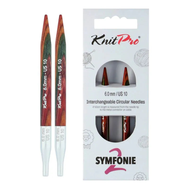 KnitPro Symfonie 2 interchangeable circular knitting needle tips, 6.00 mm