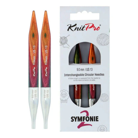 KnitPro Symfonie 2 interchangeable circular knitting needle tips, 9.00 mm