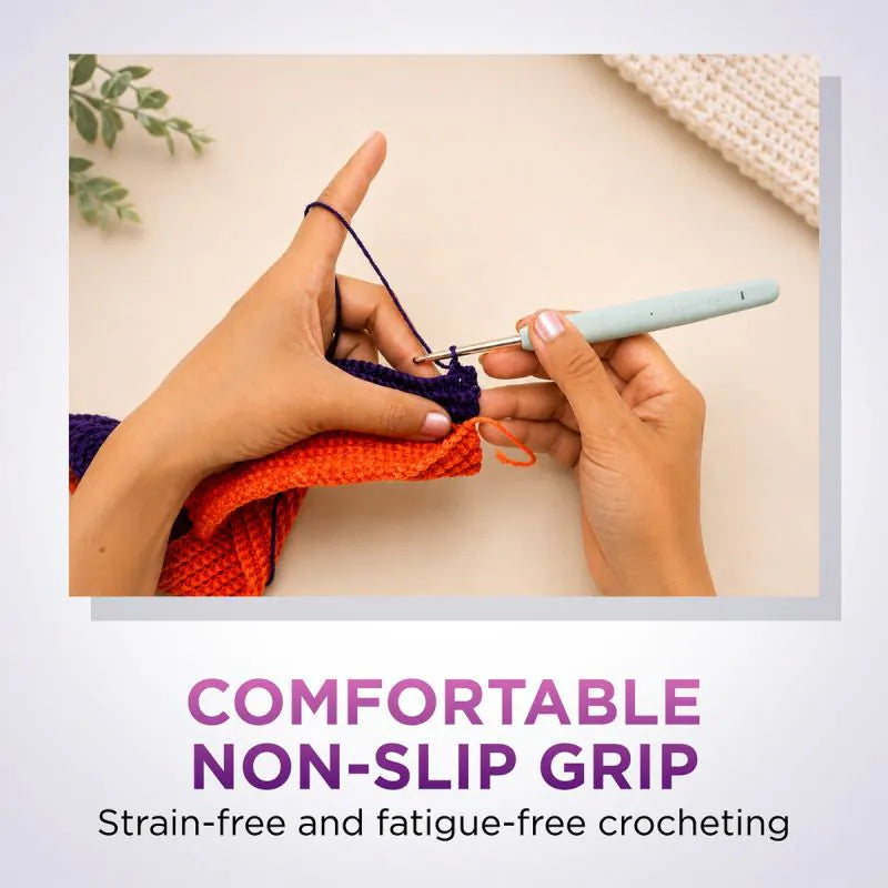 KnitPro VYBE lightweight ergonomic crochet hook for comfortable crocheting
