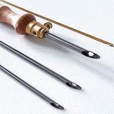 Punch needle set for large yarns and wool.