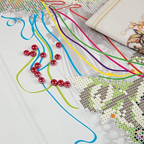 Partially completed Autumn beaded cross stitch with intricate detailing.Partially completed Autumn beaded cross stitch with intricate detailing.