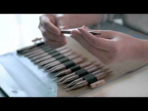 KnitPro Ginger Set with needles and wooden case.